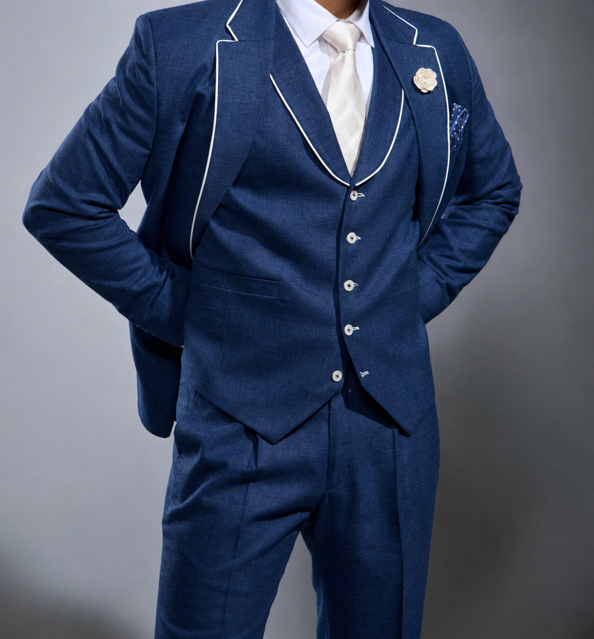 Lofty Luxe LL19 Summer 3-piece Suit Navy
