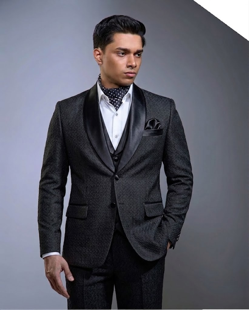 Lofty Luxe LL18 Ripple 3-piece Suit Black