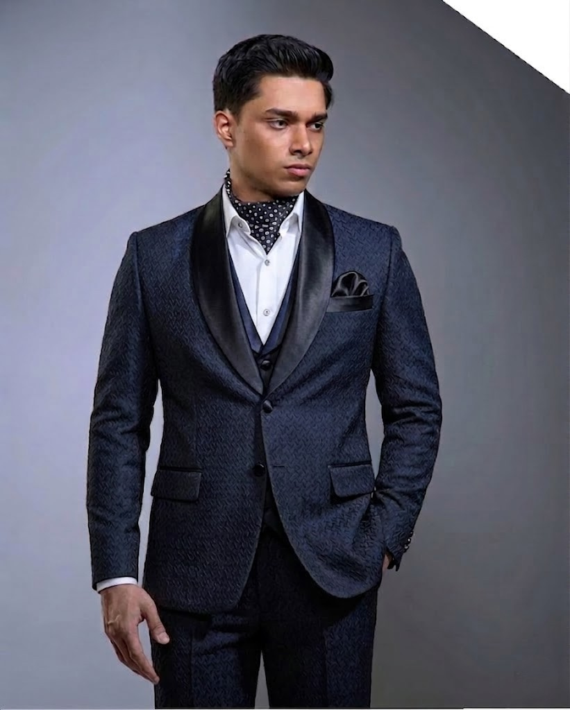 Lofty Luxe LL18 Ripple 3-piece Suit Navy