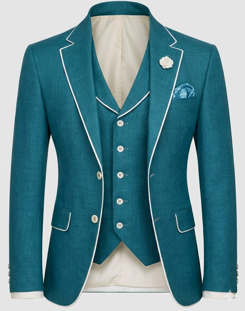 Lofty Luxe LL19 Summer 3-piece Suit Teal