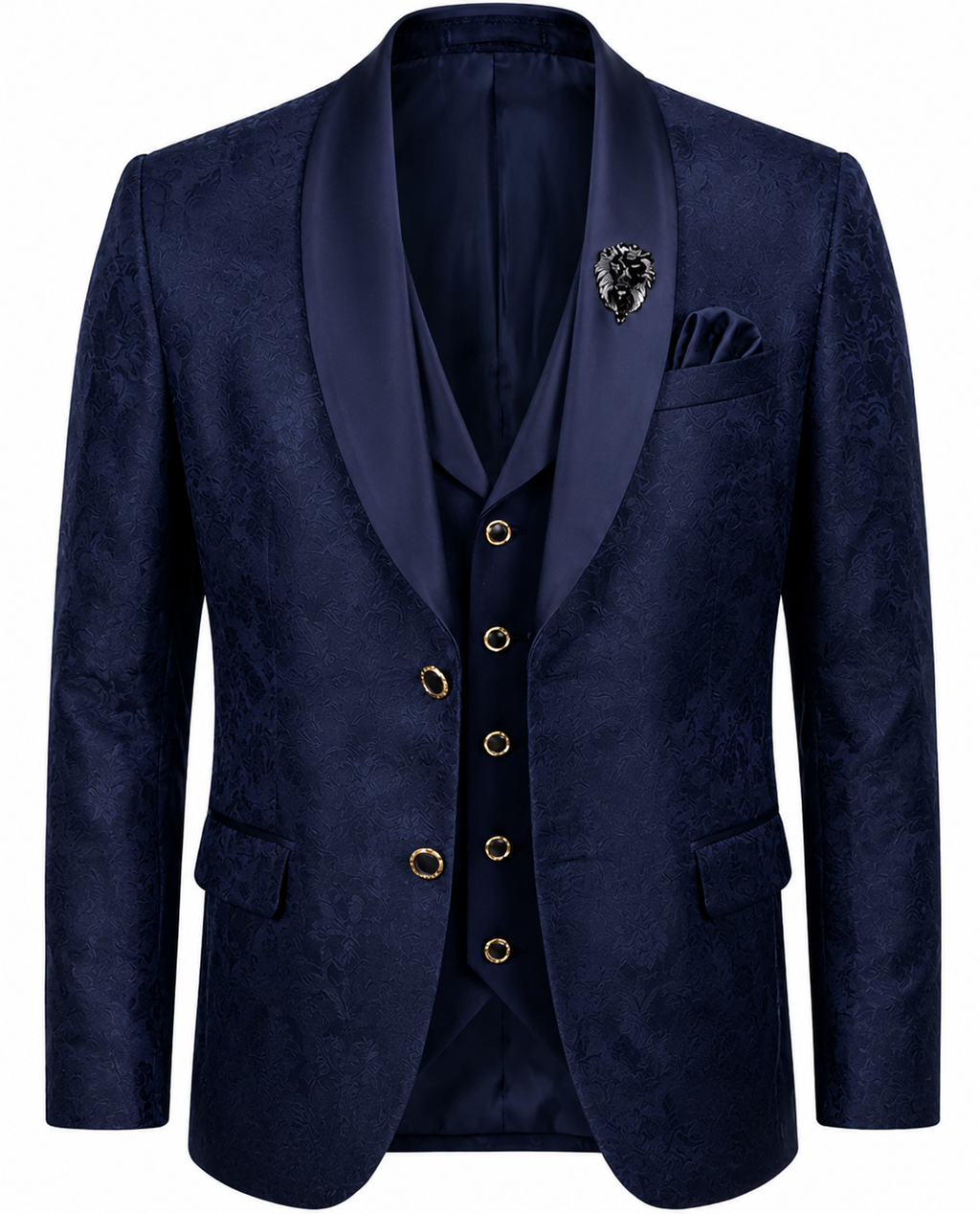 Lofty Luxe LL12 Houston 3-piece Suit Navy