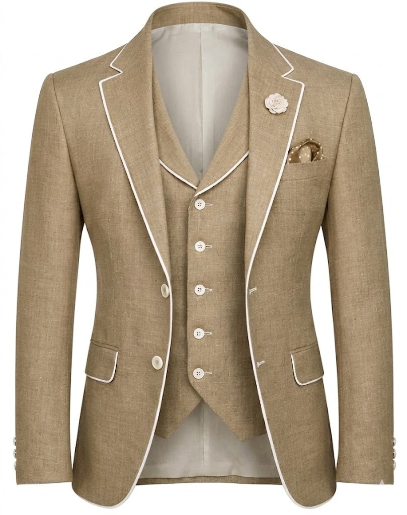 Lofty Luxe LL19 Summer 3-piece Suit Camel