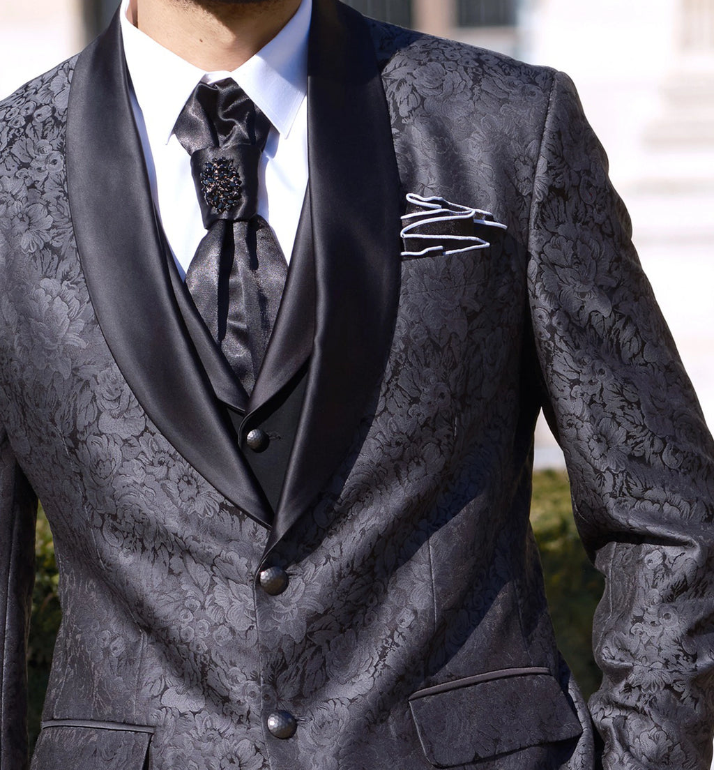 Lofty Luxe LL4 Rose Elite 3-piece Suit |Slate Grey|