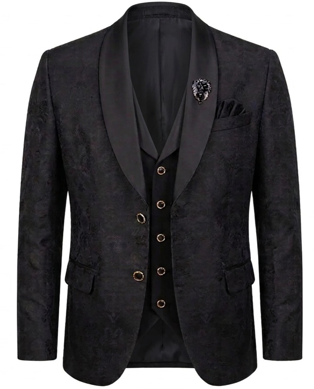 Lofty Luxe LL12 Houston 3-piece Suit Black
