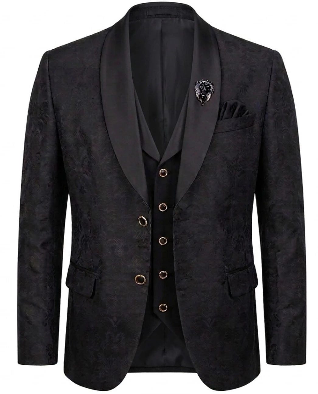 Lofty Luxe LL12 Houston 3-piece Suit Black